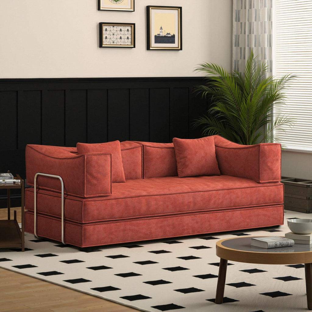 Canapé modulaire convertible en chenille de 82 pouces pour le salon