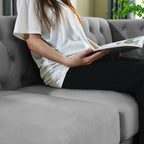 Canapé d'angle en velours de 82,2 pouces, canapé sectionnel en forme de L, canapés d'angle 5 places avec 3 coussins pour salon, chambre, appartement