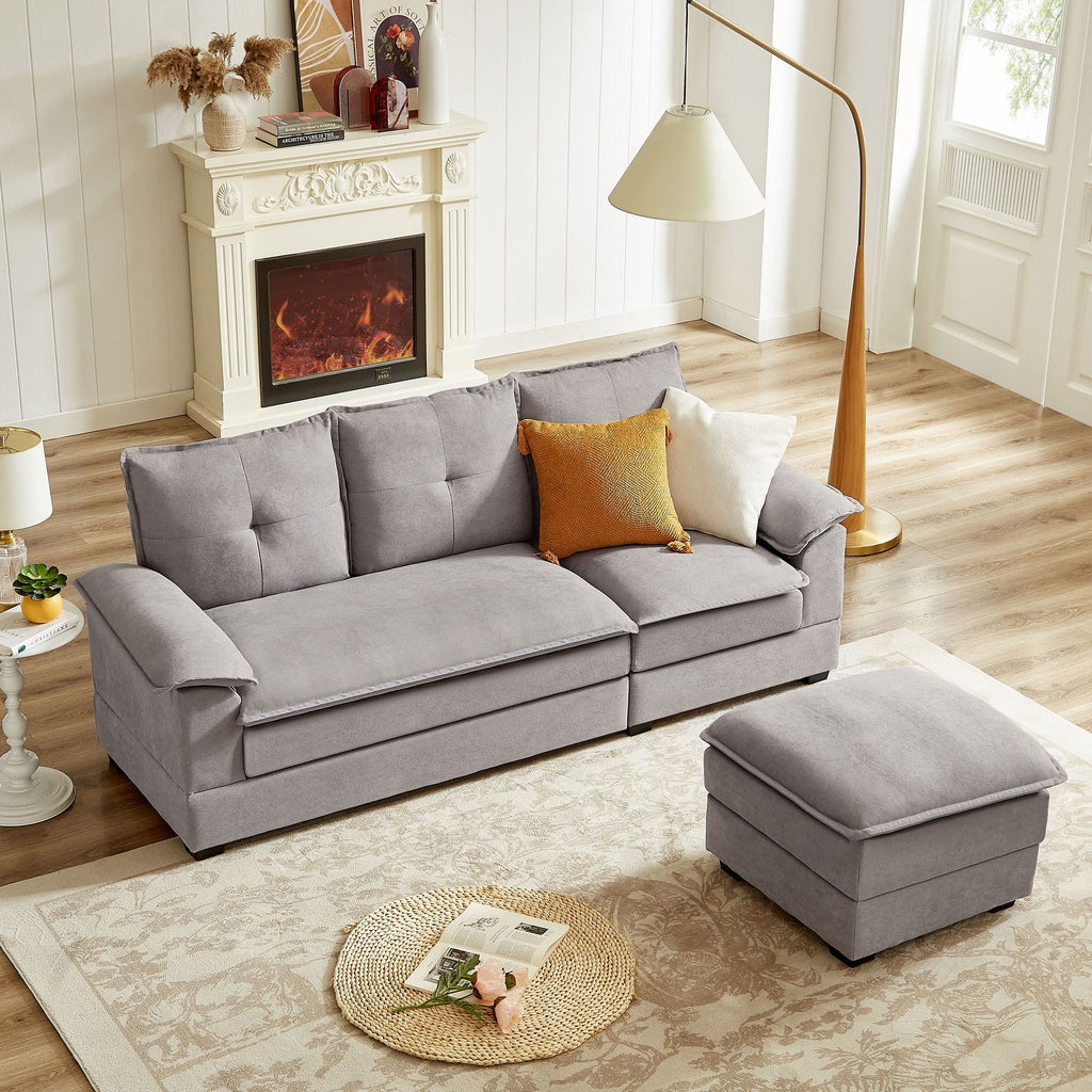 Canapé sectionnel en L de 82,28 pouces avec sièges nuage pour le salon