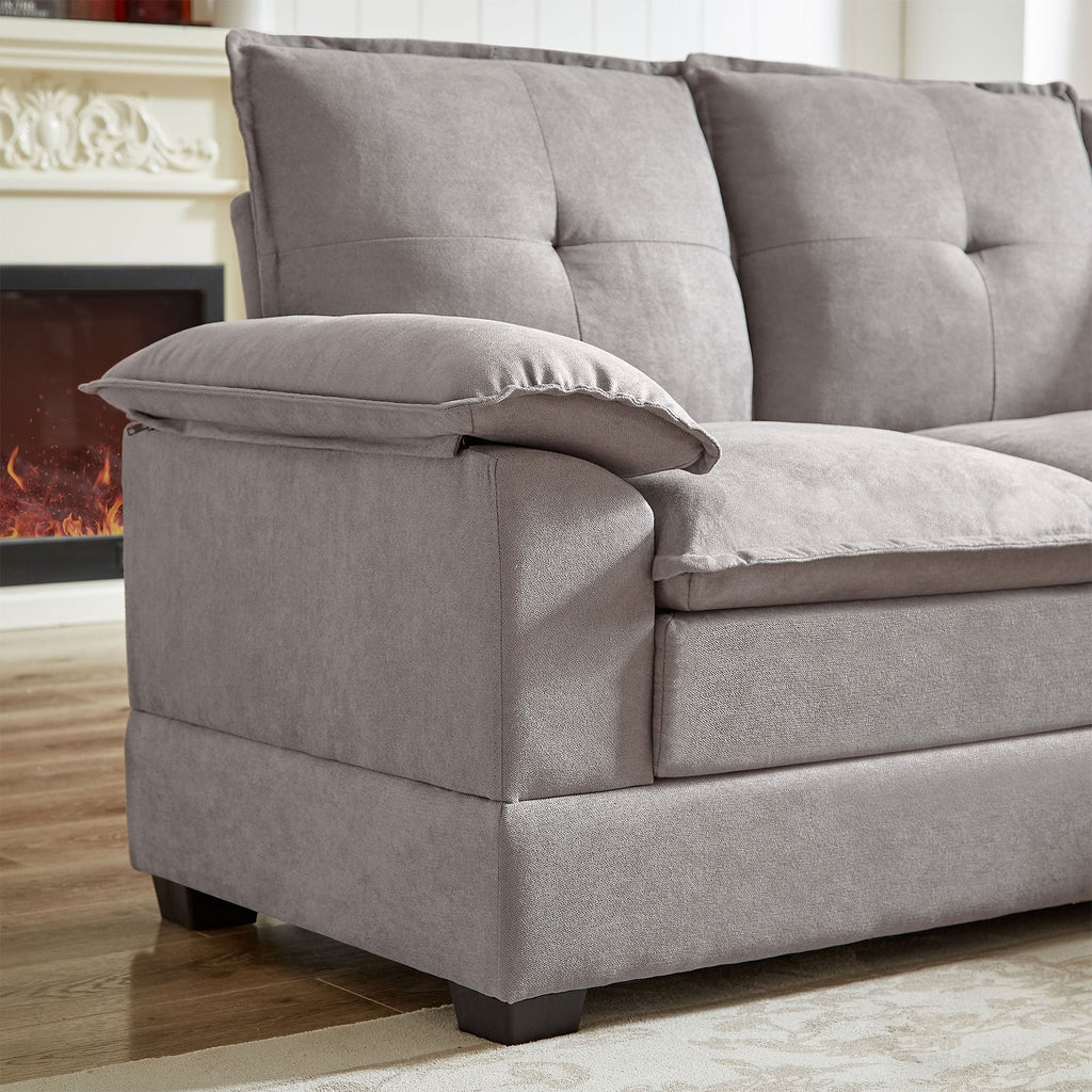 Canapé sectionnel en L de 82,28 pouces avec sièges nuage pour le salon