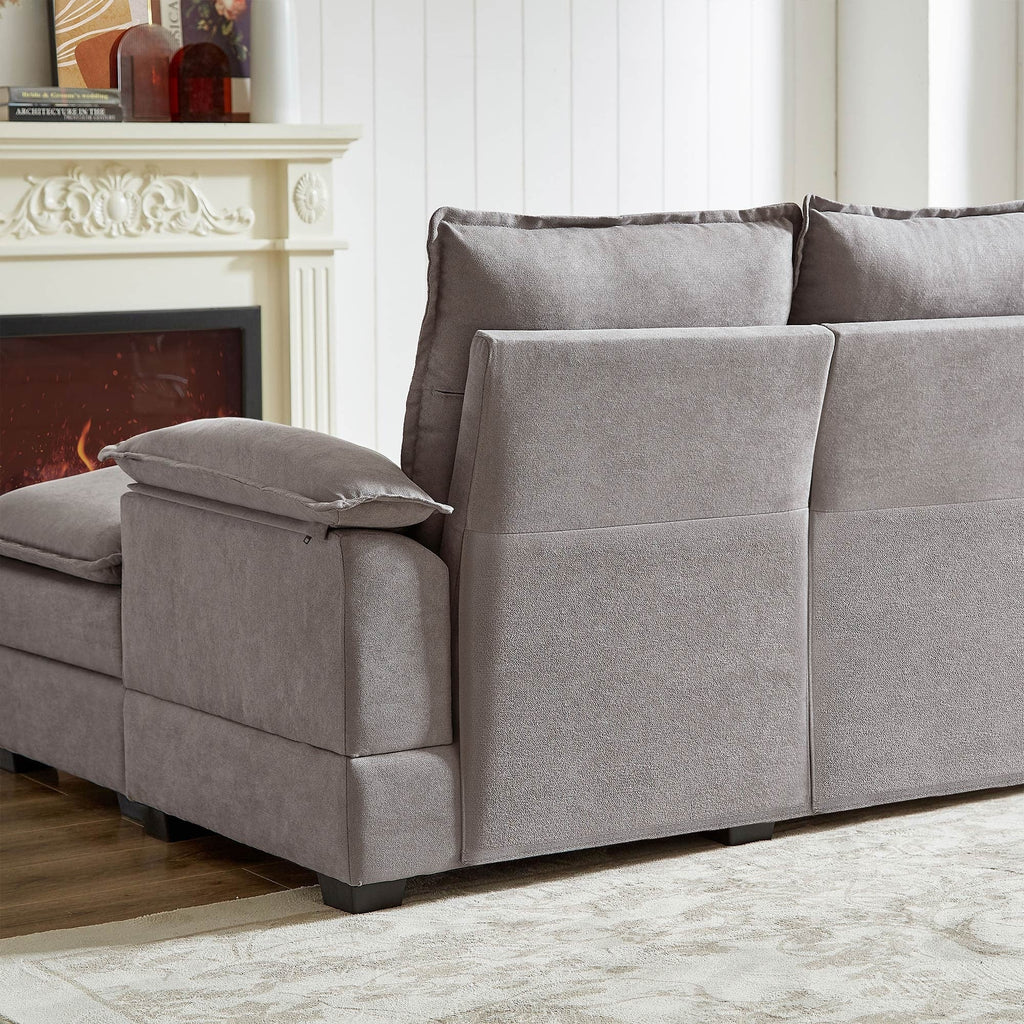 Canapé sectionnel en L de 82,28 pouces avec sièges nuage pour le salon