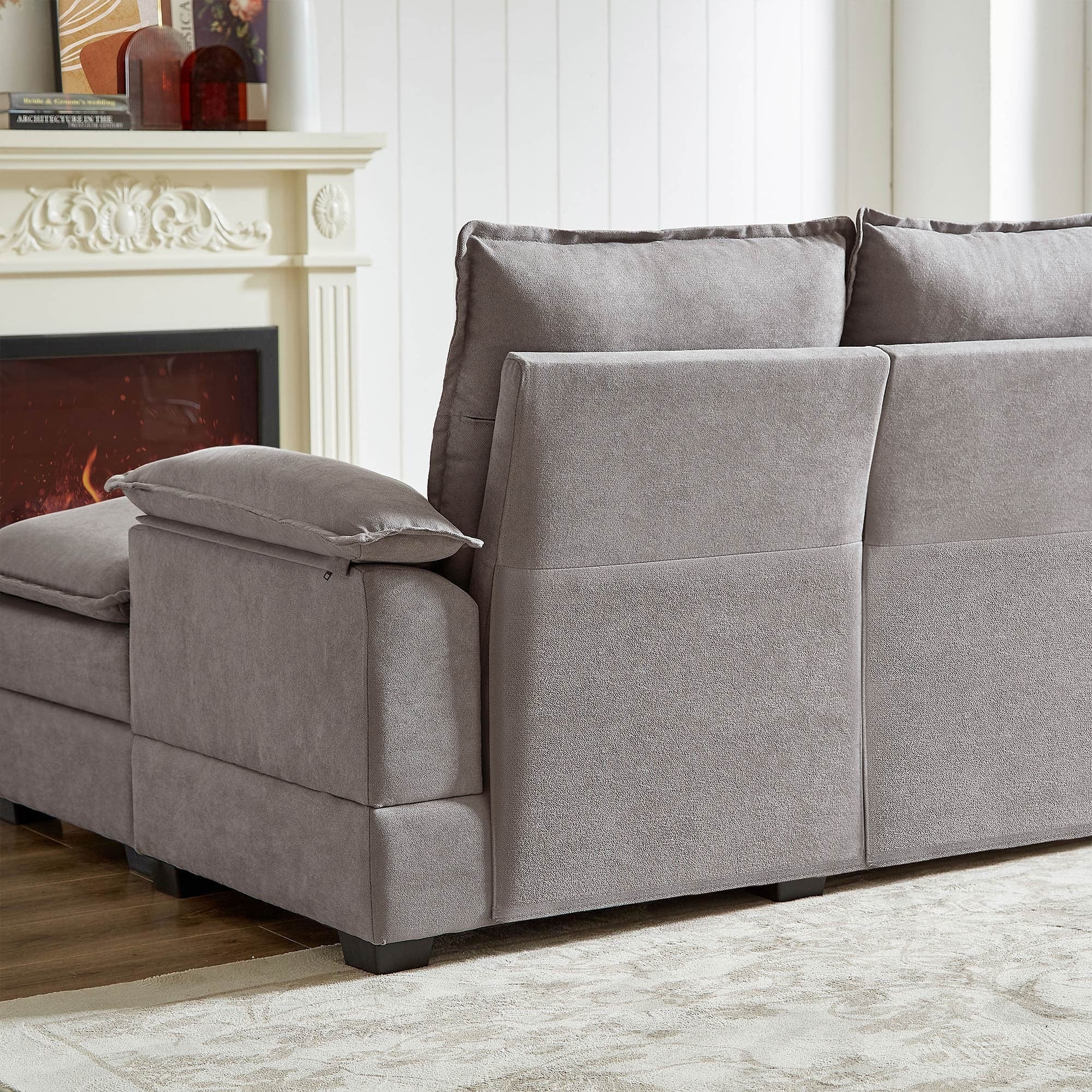 Canapé sectionnel en L de 82,28 pouces avec sièges nuage pour le salon