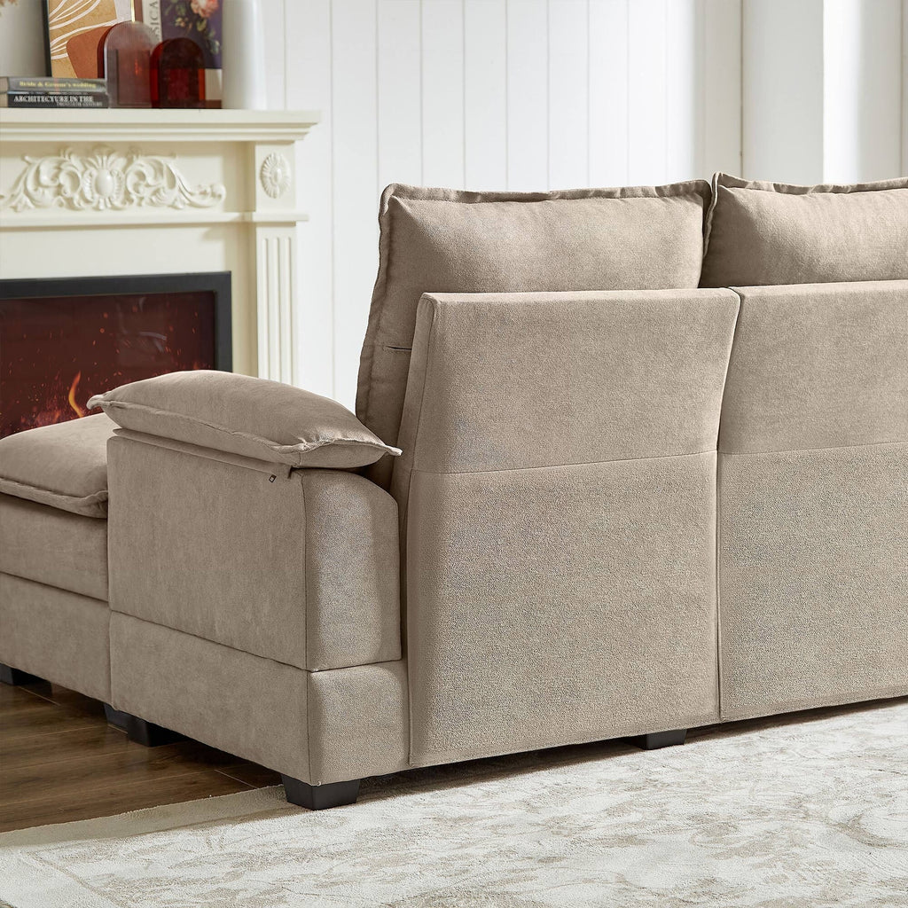 Canapé sectionnel en L de 82,28 pouces avec sièges nuage pour le salon