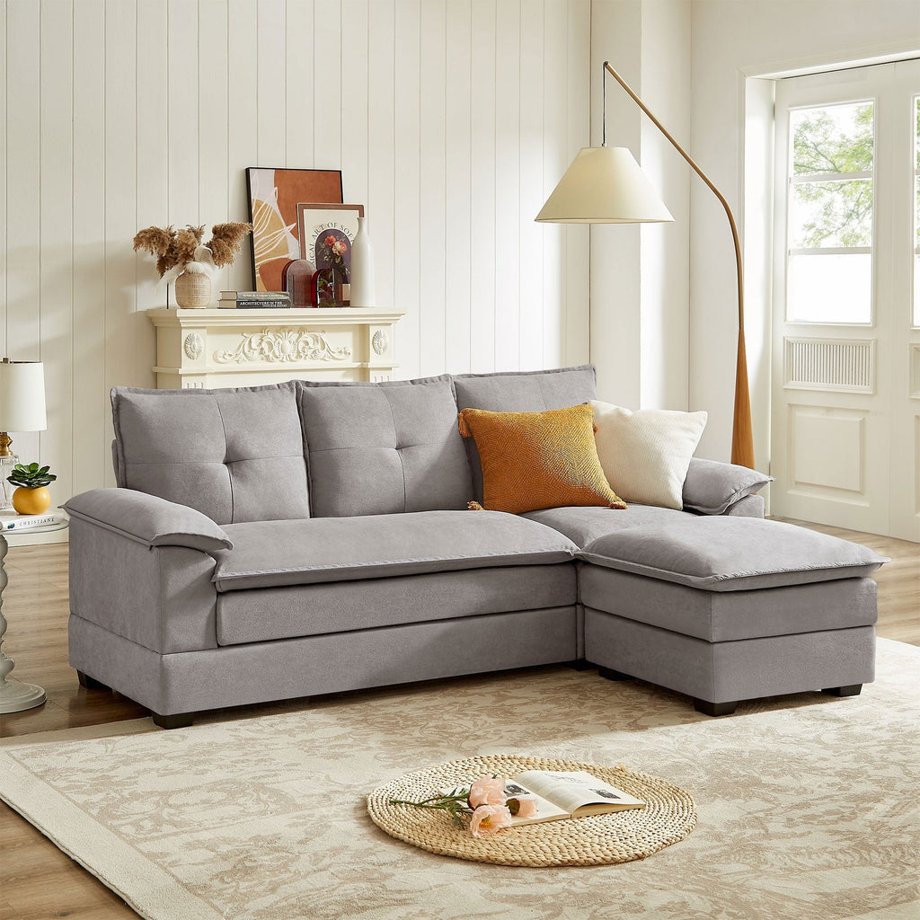 Canapé sectionnel en L de 82,28 pouces avec sièges nuage pour le salon