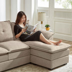 Canapé sectionnel en L de 82,28 pouces avec sièges nuage pour le salon