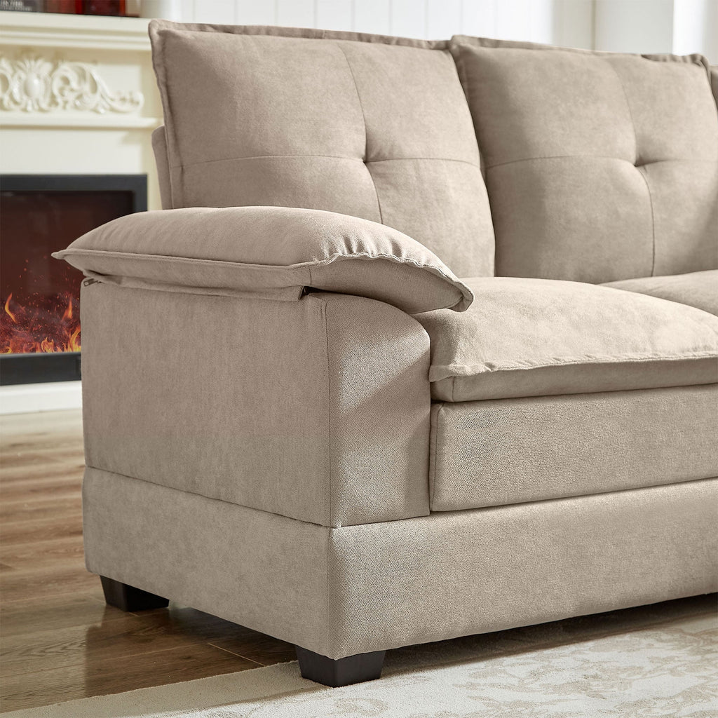 Canapé sectionnel en L de 82,28 pouces avec sièges nuage pour le salon