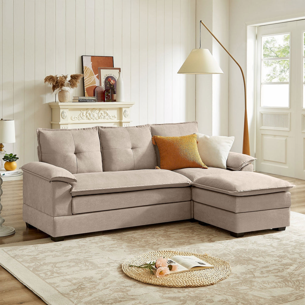 Canapé sectionnel en L de 82,28 pouces avec sièges nuage pour le salon