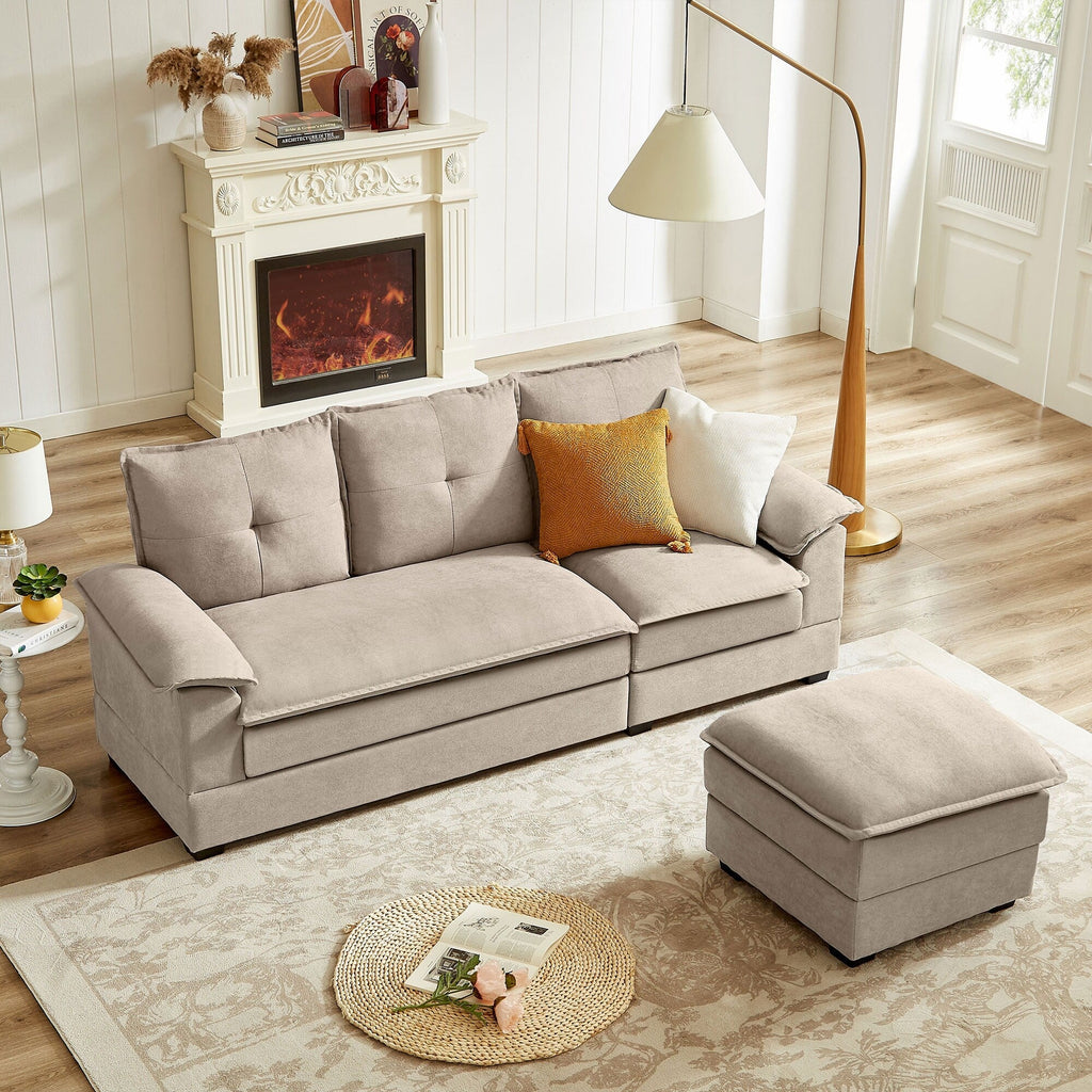 Canapé sectionnel en L de 82,28 pouces avec sièges nuage pour le salon