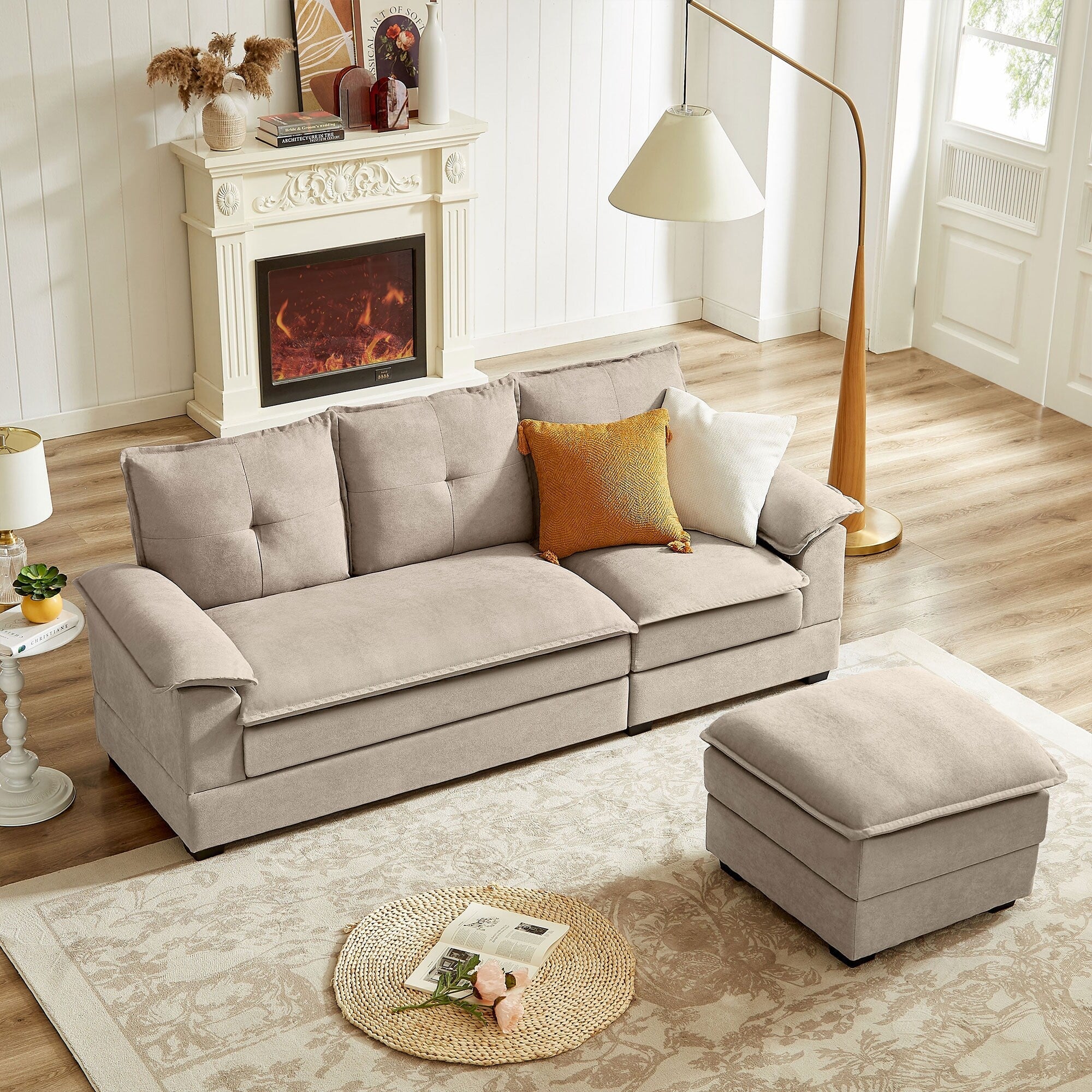 Canapé sectionnel en L de 82,28 pouces avec sièges nuage pour le salon