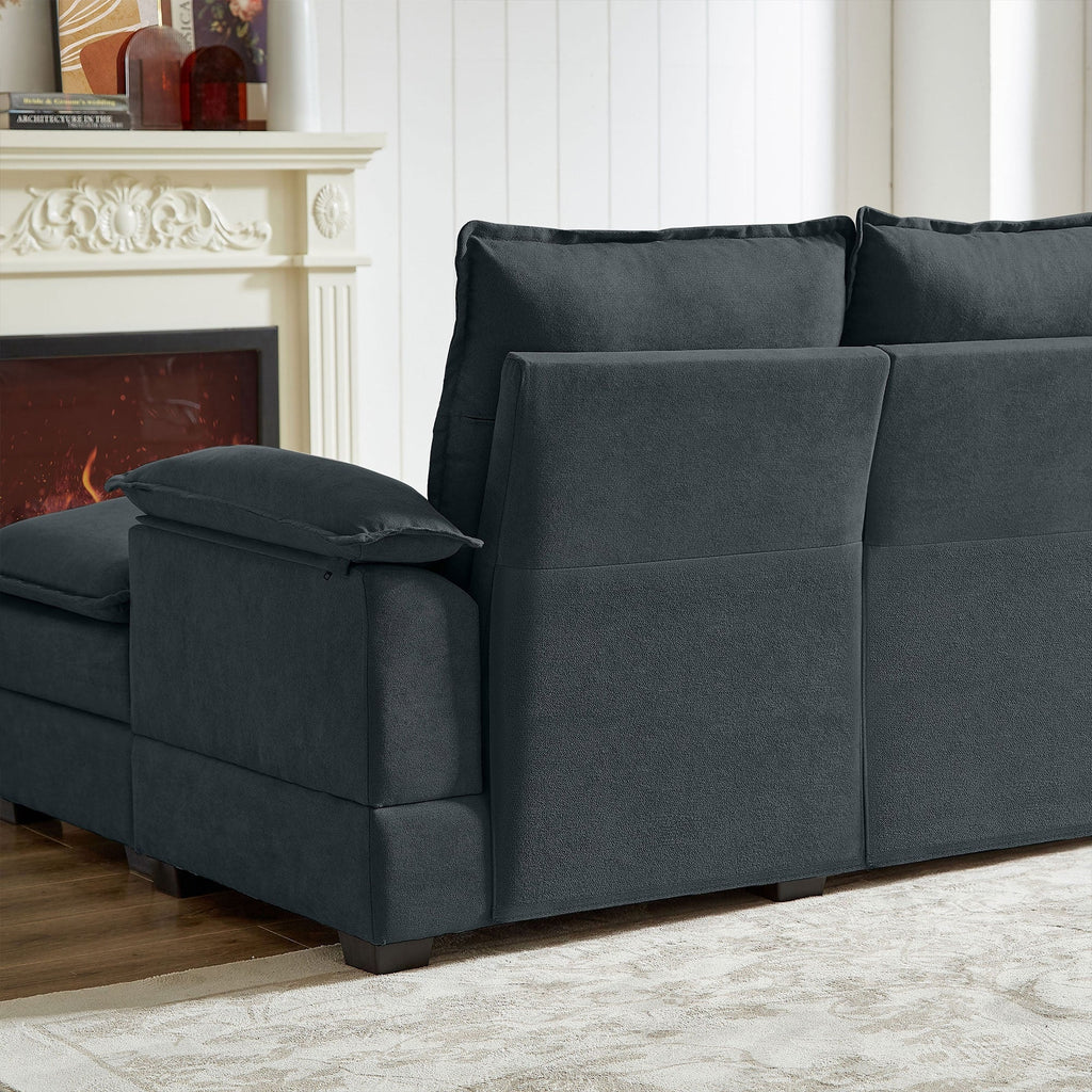 Canapé sectionnel en L de 82,28 pouces avec sièges nuage pour le salon