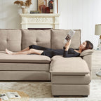 Canapé sectionnel en L de 82,28 pouces avec sièges nuage pour le salon