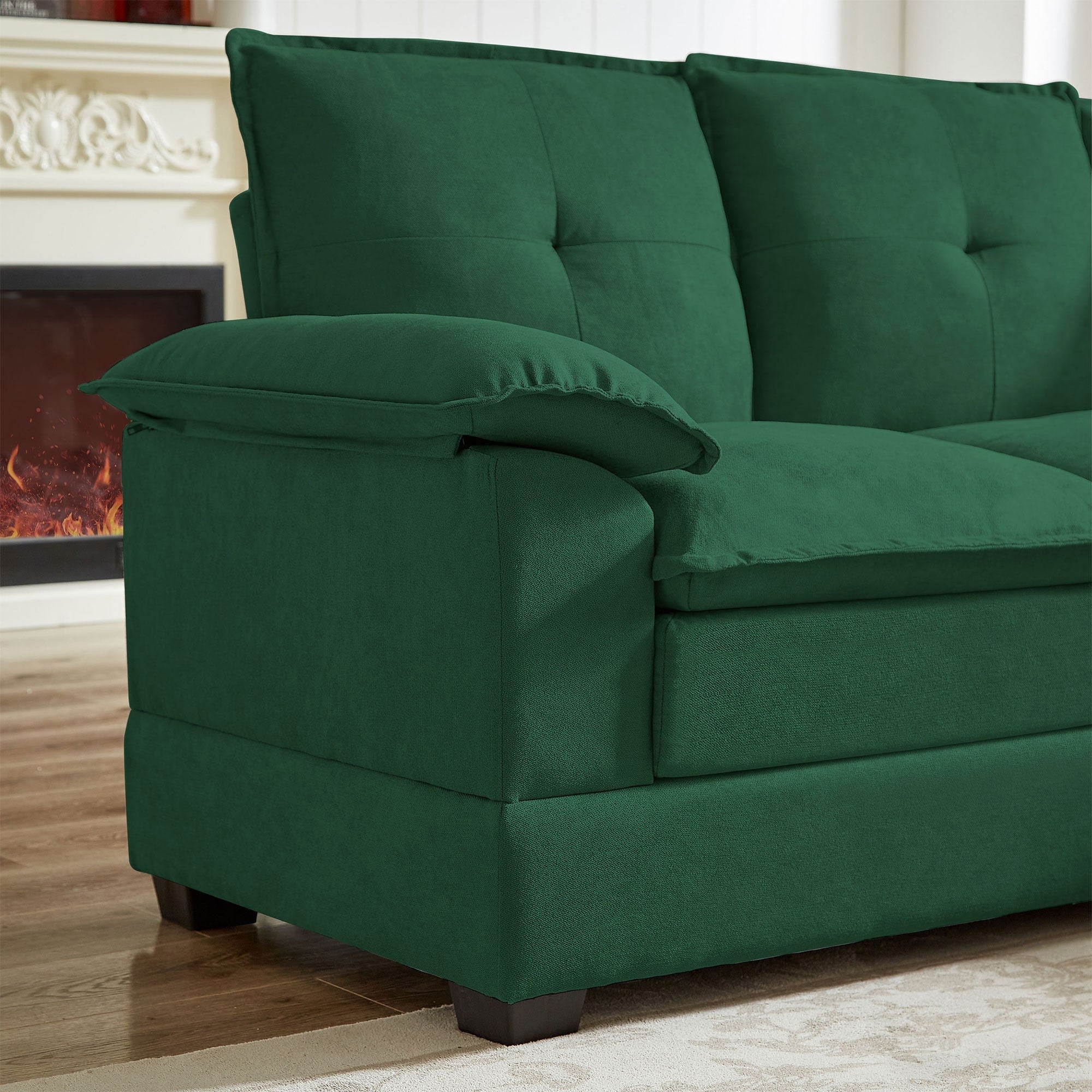 Canapé sectionnel en L de 82,28 pouces avec sièges nuage pour le salon