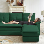 Canapé sectionnel en L de 82,28 pouces avec sièges nuage pour le salon