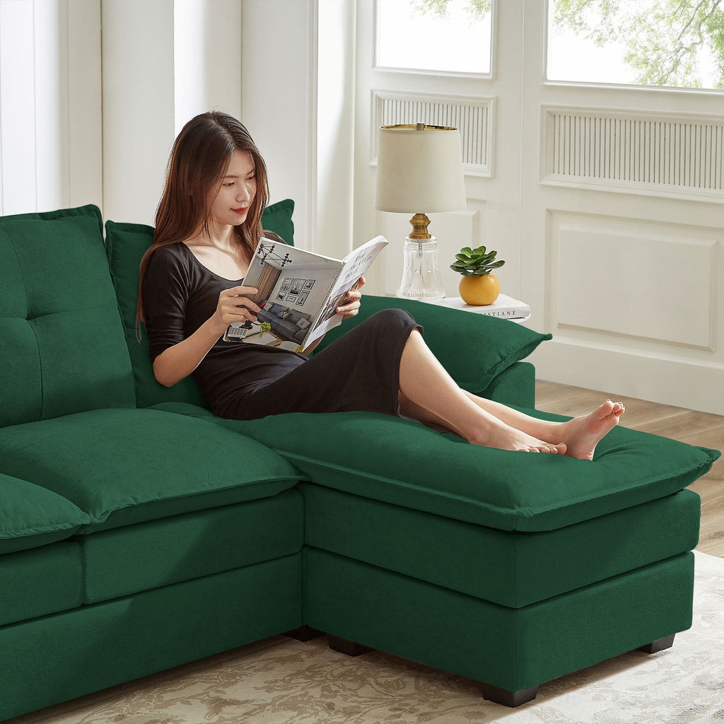 Canapé sectionnel en L de 82,28 pouces avec sièges nuage pour le salon