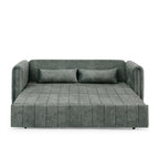 Canapé 3 places en velours de 82,3 po avec accoudoirs roulés, lit queen-size gigogne, deux tiroirs et deux oreillers