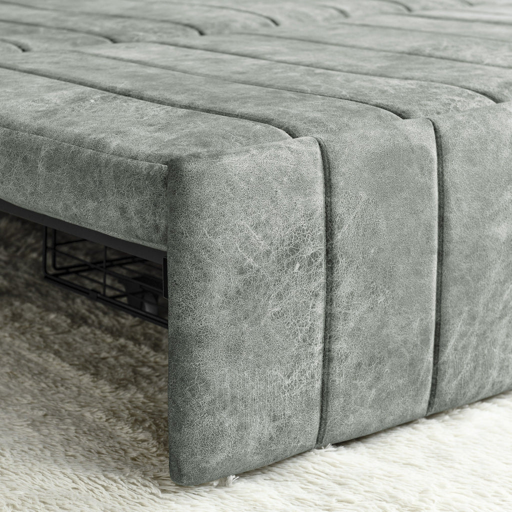 Canapé 3 places en velours de 82,3 po avec accoudoirs roulés, lit queen-size gigogne, deux tiroirs et deux oreillers