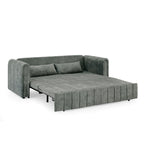 Canapé 3 places en velours de 82,3 po avec accoudoirs roulés, lit queen-size gigogne, deux tiroirs et deux oreillers