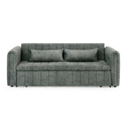 Canapé 3 places en velours de 82,3 po avec accoudoirs roulés, lit queen-size gigogne, deux tiroirs et deux oreillers