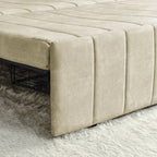 Canapé 3 places en velours de 82,3 po avec accoudoirs roulés, lit queen-size gigogne, deux tiroirs et deux oreillers