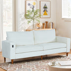 Canapé inclinable moderne en chenille de 82,6 pouces, causeuse, housse amovible avec port USB, facile à installer