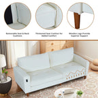 Canapé inclinable moderne en chenille de 82,6 pouces, causeuse, housse amovible avec port USB, facile à installer