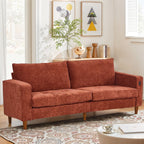 Canapé inclinable moderne en chenille de 82,6 pouces, causeuse, housse amovible avec port USB, facile à installer