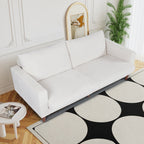 Causeuse rectangulaire 2 places en velours côtelé de 82,68 po de long, style milieu de siècle moderne, avec accoudoirs carrés