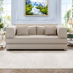 Canapé modulable 3 places en mousse 82,68 €, dossier amovible, assise 70 cm de large, housse lavable, structure en acier inoxydable