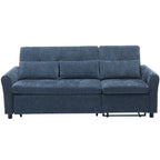 Canapé-lit 2 en 1 en chenille avec dossier réglable, méridienne réversible et ports de chargement USB