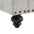 Canapés 2 places modernes en chenille avec accoudoirs et clous (blanc)