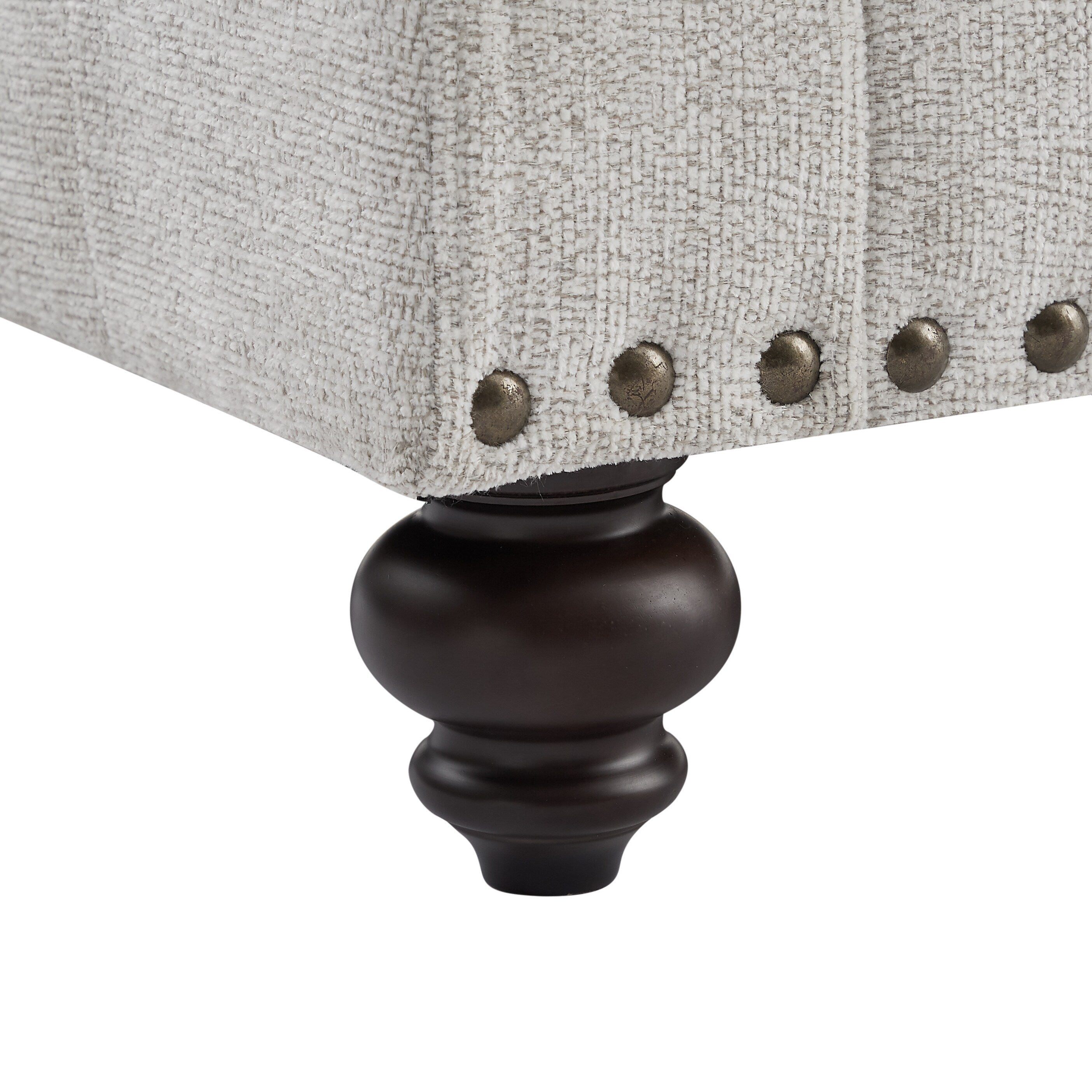 Canapé 2 places moderne rembourré avec 2 coussins, garniture cloutée, accoudoirs et coussins en éponge hautement élastique.