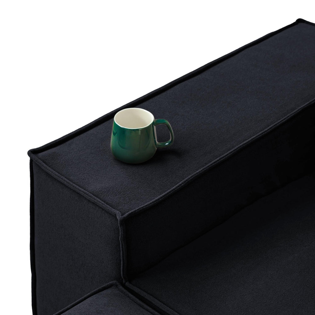 Canapé causeuse moderne rembourré 82 pouces, canapé modulaire en velours côtelé avec housse en tissu amovible et 2 oreillers