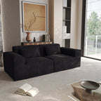 Canapé causeuse moderne rembourré 82 pouces, canapé modulaire en velours côtelé avec housse en tissu amovible et 2 oreillers