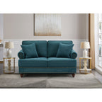 Canapé 3 places moderne en chenille de 82 pouces avec pieds marron, 2 oreillers et coussins amovibles, dossier