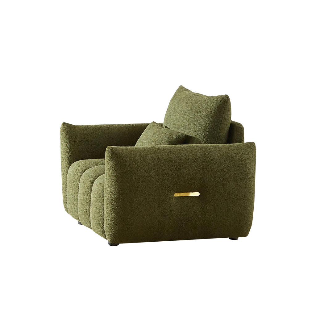 Canapé 3 places en tissu de 82 pouces avec coussins de dossier moelleux, cadre en bois massif et coussins en mousse confortables