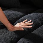 Canapé 3 places en tissu de 82 pouces avec coussins de dossier moelleux, cadre en bois massif et coussins en mousse confortables