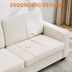 Canapé 3 places moderne de 83 pouces avec assises profondes, canapé nuage confortable pour le salon