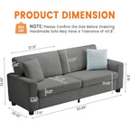 Canapé 3 places moderne de 83 pouces avec assises profondes, canapé nuage confortable pour le salon