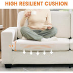 Canapé 3 places moderne de 83 pouces avec assises profondes, canapé nuage confortable pour le salon