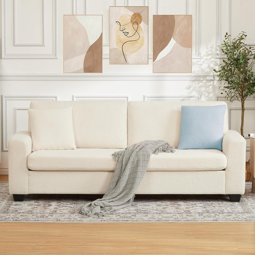 Canapé 3 places moderne de 83 pouces avec assises profondes, canapé nuage confortable pour le salon