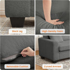 Canapé 3 places moderne de 83 pouces avec assises profondes, canapé nuage confortable pour le salon