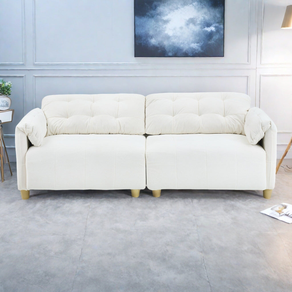 Canapé 3 places 83.1 en flanelle avec mousse haute densité, structure en bois massif, montage facile