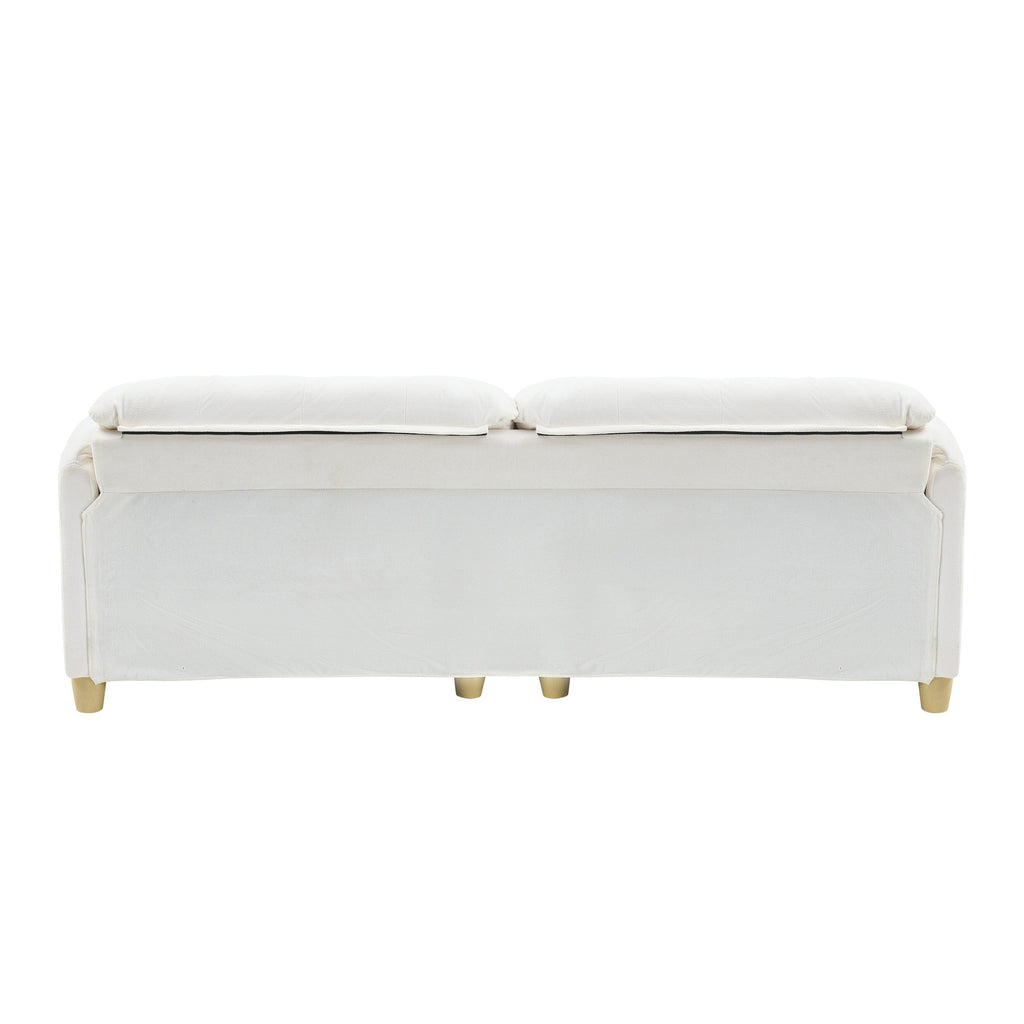 Canapé 3 places 83.1 en flanelle avec mousse haute densité, structure en bois massif, montage facile