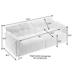 Canapé 3 places 83.1 en flanelle avec mousse haute densité, structure en bois massif, montage facile