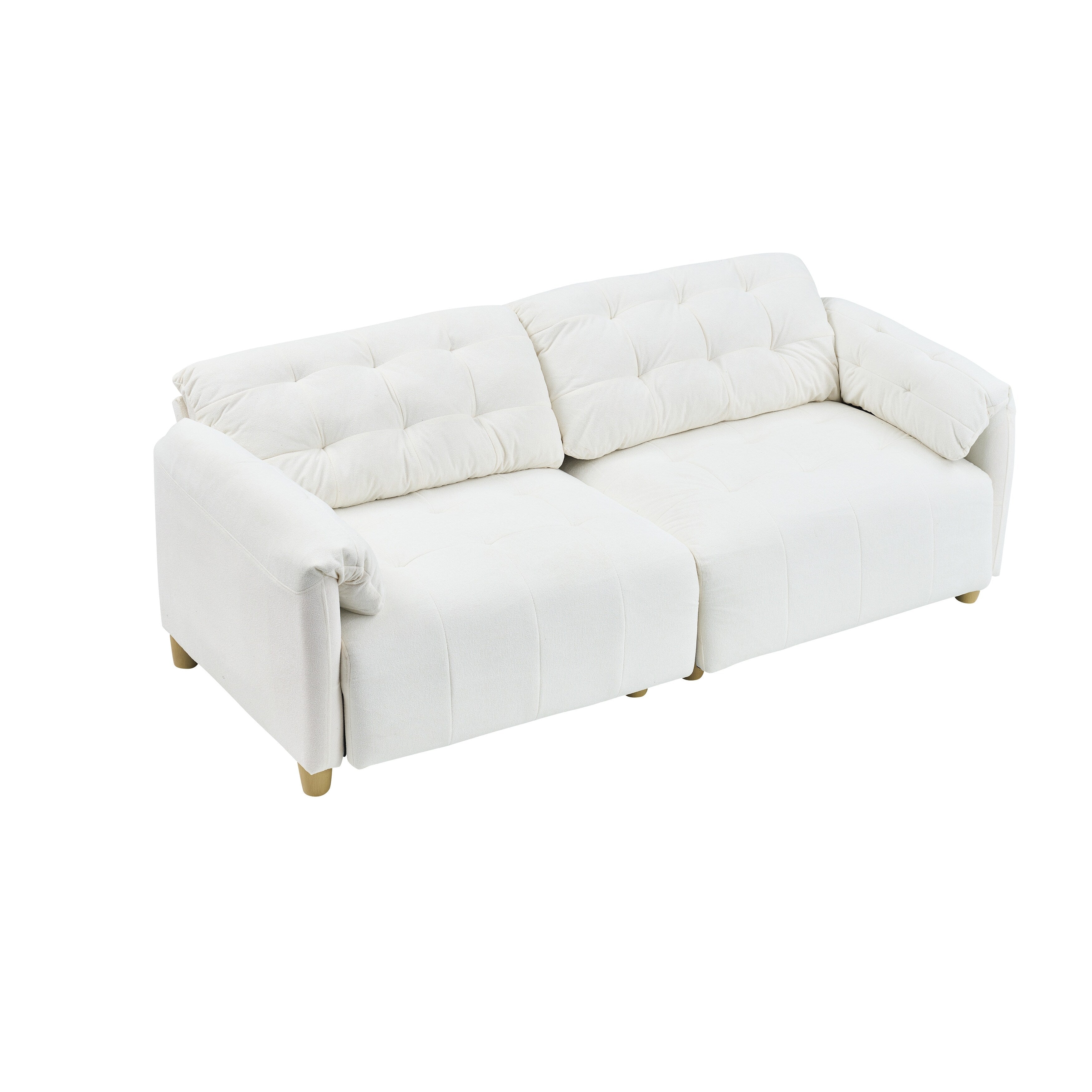 Canapé 3 places 83.1 en flanelle avec mousse haute densité, structure en bois massif, montage facile