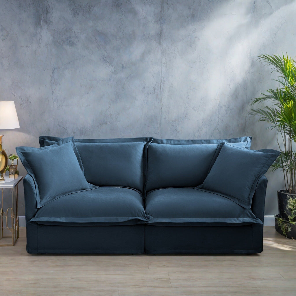 Canapé modulaire 3 places en chenille 83,4 pouces avec housses amovibles et lavables, capacité de charge de 136 kg