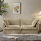 Canapé 2 places en velours côtelé 83,4 pouces avec grands coussins pour le salon