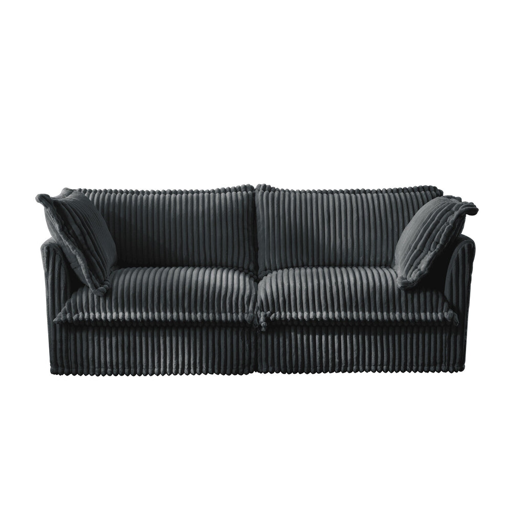 Canapé 3 places en velours côtelé 83,4 avec coussins pour salon et chambre