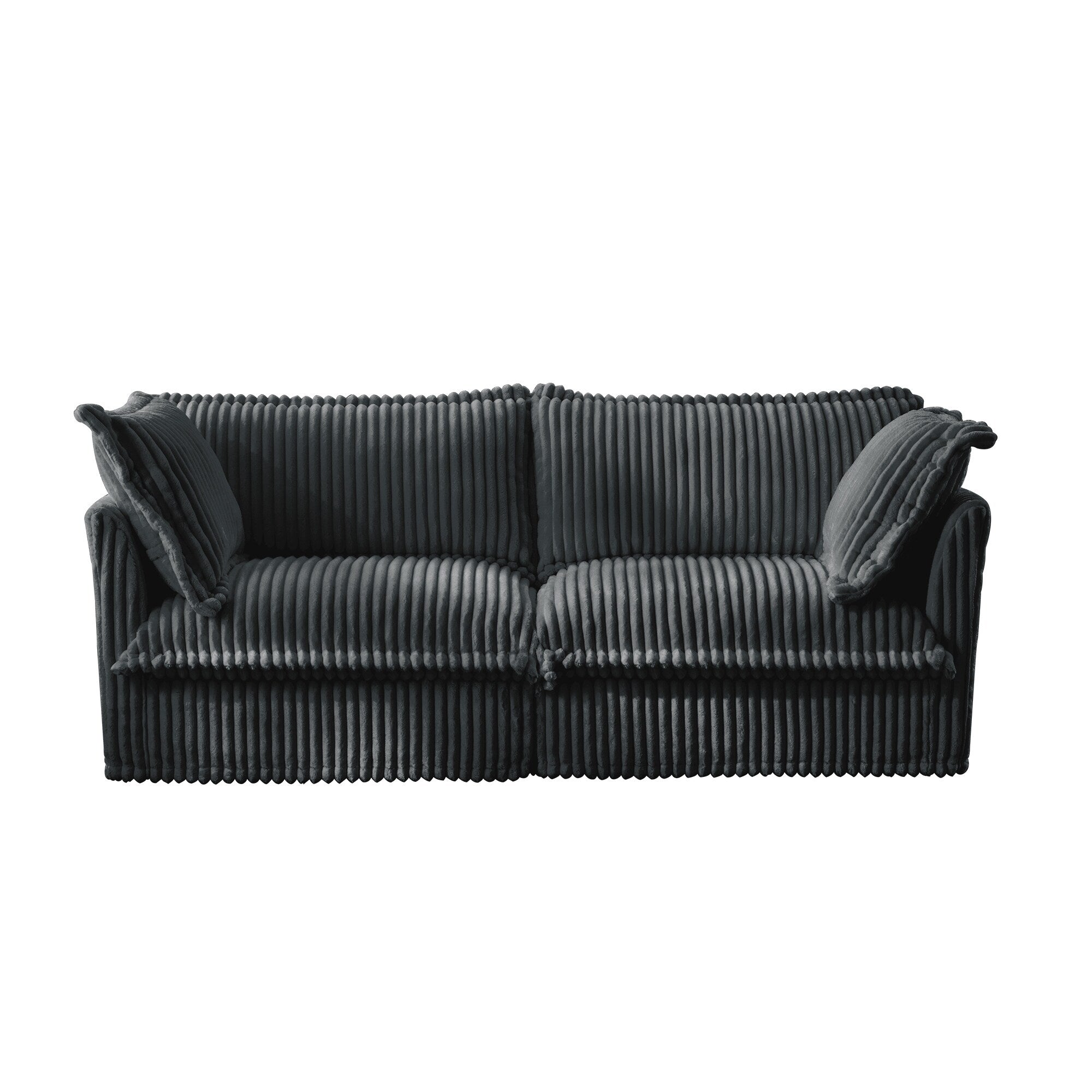 Canapé 3 places en velours côtelé 83,4 avec coussins pour salon et chambre