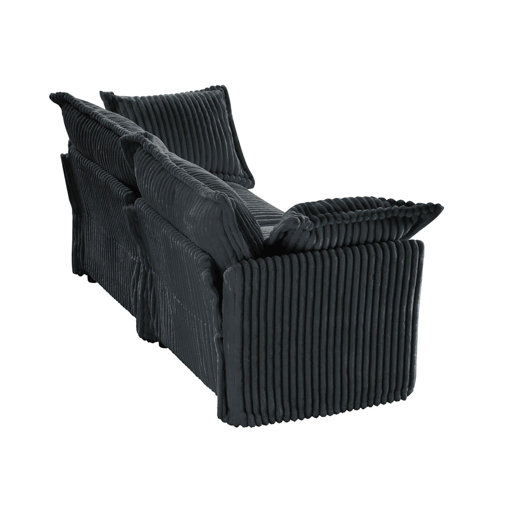 Canapé 3 places en velours côtelé 83,4 avec coussins pour salon et chambre